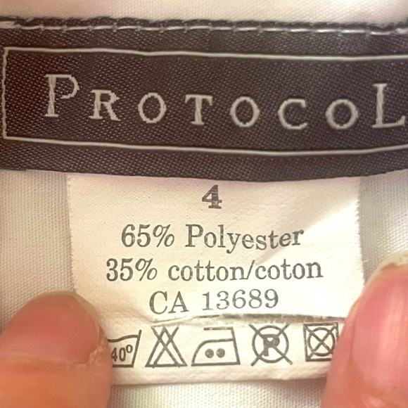 Protocol Very Good used condition kids white dress shirt. Size 4. - Picture 3 of 3